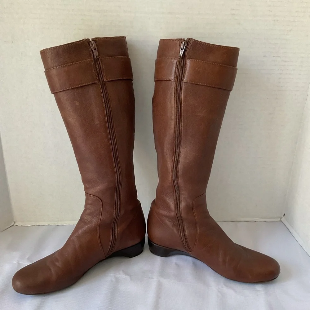 Vintage Stuart Weitzman Leather Riding Buckle Boots